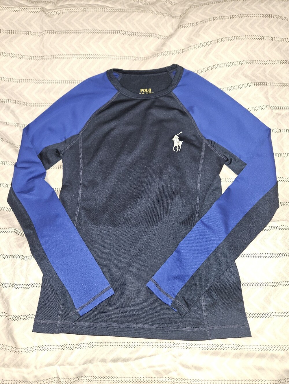 Polo by Ralph Lauren Navy and Royal Blue Crewneck Rash Guard